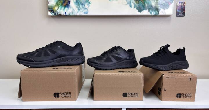 Photo of three different black shoe options